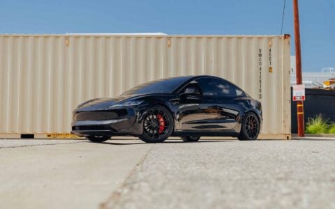Diamond Black Tesla Model 3 on 19-Inch UP-03 Forged Wheels 9 Diamond Black Highland Tesla Model 3 19-inch UP-03 Forged Wheels Unplugged Performance 9