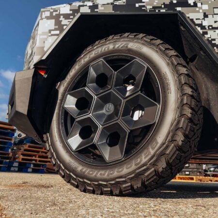 Digital Camo Tesla Cybertruck on 22-Inch UP Forged CYBRHEX Wheels