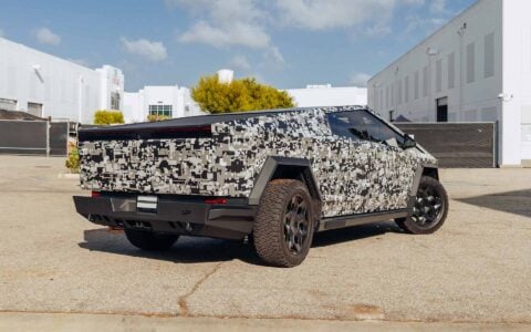 Digital Camo Tesla Cybertruck on 22-Inch UP Forged CYBRHEX Wheels 11 Digital Camo Wrapped Tesla Cybertruck UP Forged CYBRHEX Wheels Unplugged Performance