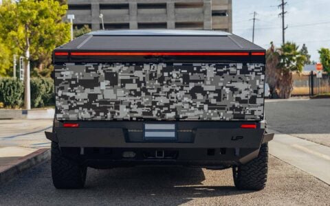 Digital Camo Tesla Cybertruck on 22-Inch UP Forged CYBRHEX Wheels 8 Digital Camo Wrapped Tesla Cybertruck UP Forged CYBRHEX Wheels Unplugged Performance 7