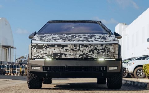 Digital Camo Tesla Cybertruck on 22-Inch UP Forged CYBRHEX Wheels 10 Digital Camo Wrapped Tesla Cybertruck UP Forged CYBRHEX Wheels Unplugged Performance 8