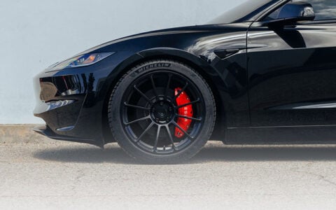 Diamond Black Tesla Model 3 on 19-Inch UP-03 Forged Wheels 1 Unlugged Performance Gift Cards Hero Mobile 1