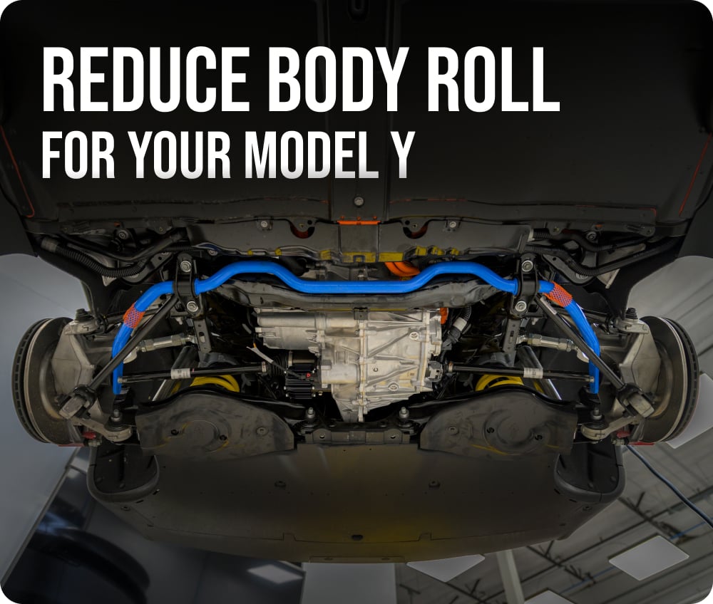 Unplugged Performance Homepage Slider Tesla Model Y Adjustable Front and Rear Sway Bar Set Image 1