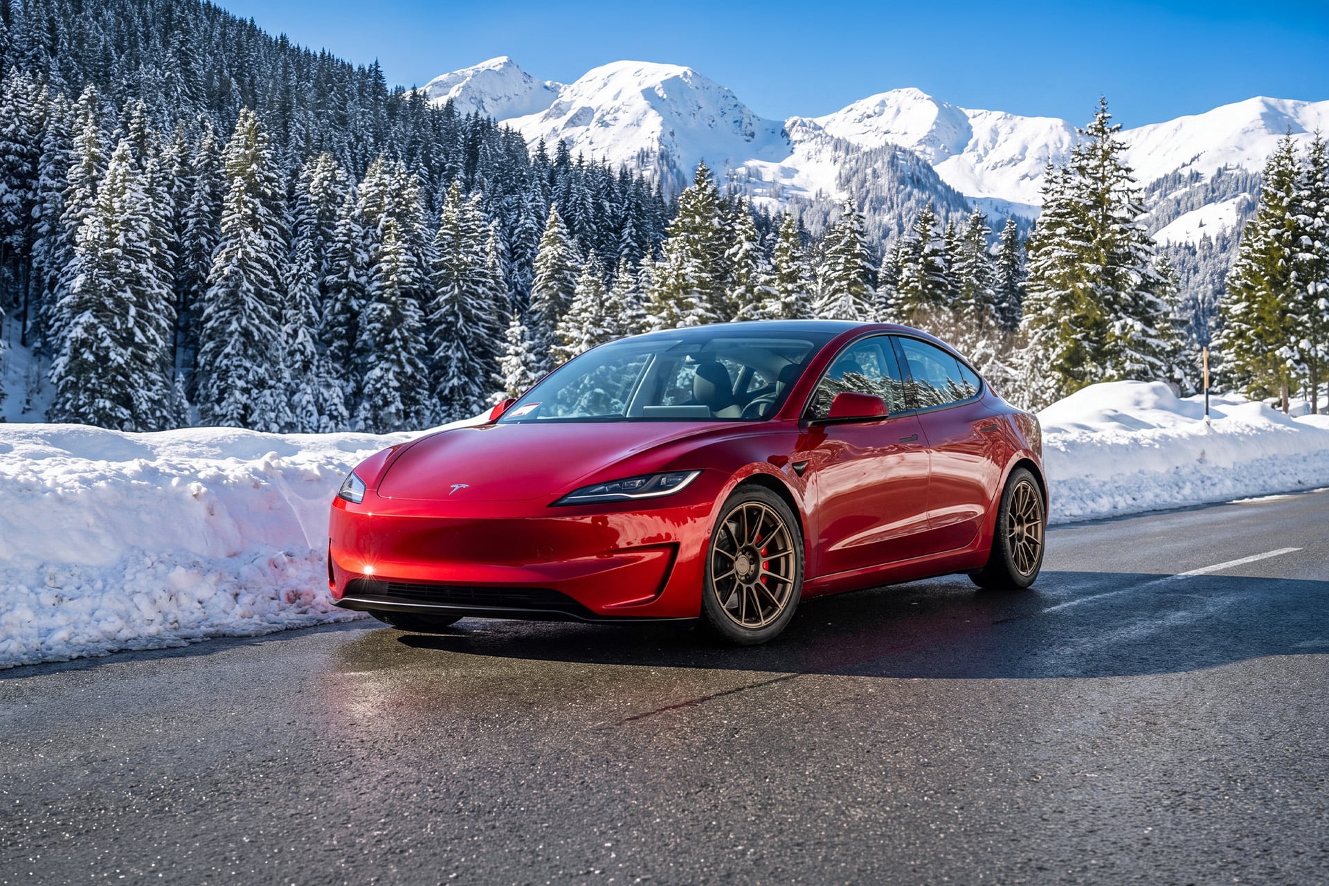 Tesla Winter Wheel and Tire Packages: What Actually Matters 2 Winter - Model 3 Performance - Bronze 18in UP-03 - 3x2 1920x1280