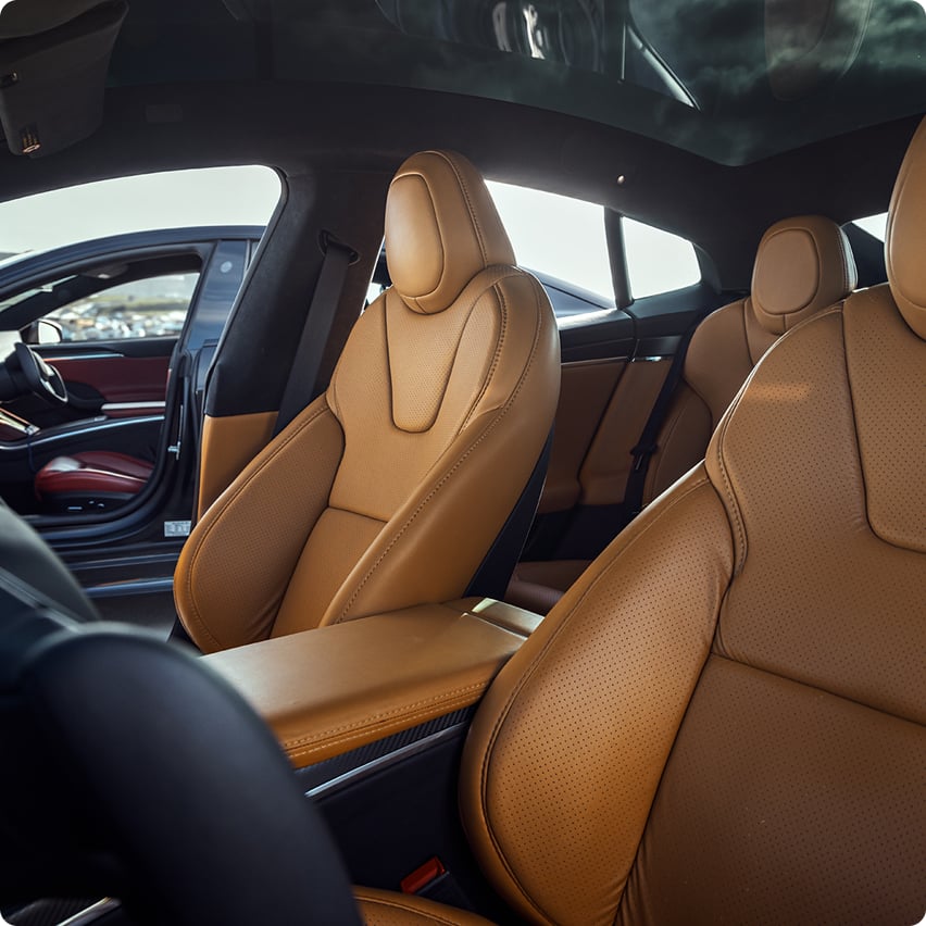 Von Halzhausen Banbū leather Tesla seats