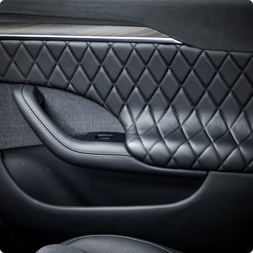 Quilted custom Tesla door panel