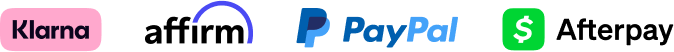 Financing Options - Affirm, Klarna, PayPal, AfterPay Logos