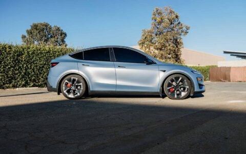 Frost Blue Metallic Tesla Model Y 2026 Juniper Performance Perfect Flush Fitment Kit Unplugged Performance 5