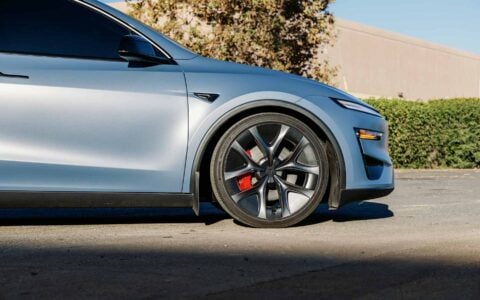 Frost Blue Metallic Tesla Model Y 2026 Juniper Performance Perfect Flush Fitment Kit Unplugged Performance 6