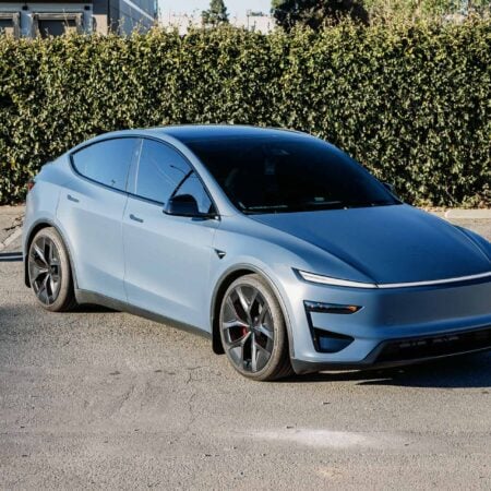 Featured Image for Stealth PFF Frost Blue Metallic Tesla Model Y on Perfect Flush Fitment Kit article