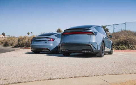 Frost Blue Metallic Tesla Model Y Performance and Model 3 Performance on UP-RW Forged Wheels Unplugged Performance 12
