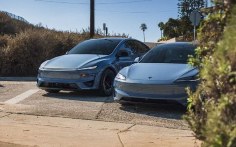 Frost Blue Metallic Tesla Model Y Performance and Model 3 Performance on UP-RW Forged Wheels Unplugged Performance 9