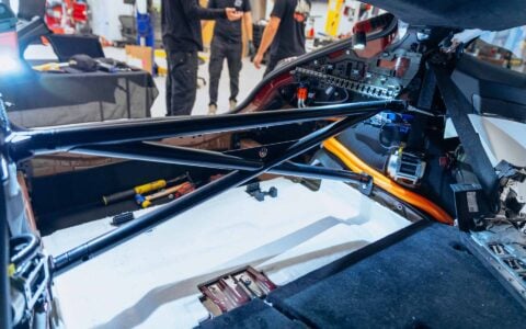 Tesla Model S Plaid Signature with UP Suspension Upgrades 5 Signature Model S Plaid GT Rear Strut Tower Brace Install-27