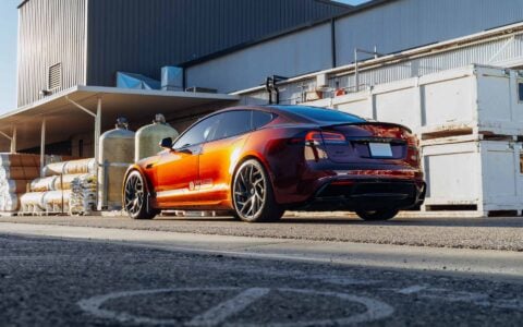 Tesla Model S Plaid Signature with UP Suspension Upgrades 9 Signature Model S Plaid GT Rear Strut Tower Brace Showcase-4