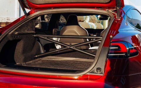 Tesla Model S Plaid Signature with UP Suspension Upgrades 8 Signature Model S Plaid GT Rear Strut Tower Brace Showcase-9