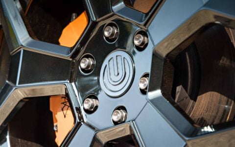 Tesla Cybertruck UP Forged 24-Inch Custom Polished CYBRSPOKE Wheels Unplugged Performance 4