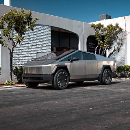 Featured Image for Tesla Cybertruck on 24-Inch UP Forged CYBRDISC Gloss Black Wheels article