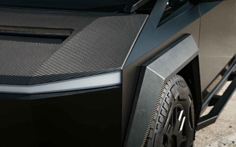 Tesla Cybertruck on UP INVINCIBLE Base Protection Kit + More 15 Tesla Cybertruck UP INVINCIBLE Bumpers Carbon Fiber Hood System And Rock Sliders Unplugged Performance 15