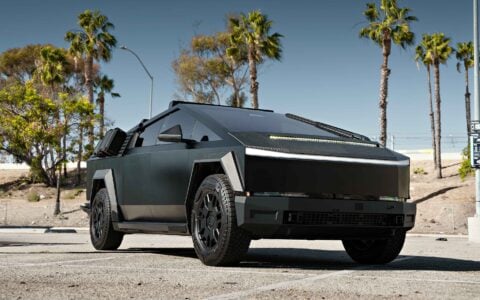Tesla Cybertruck on UP INVINCIBLE Base Protection Kit + More 10 Tesla Cybertruck UP INVINCIBLE Bumpers Carbon Fiber Hood System And Rock Sliders Unplugged Performance 2