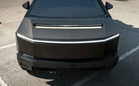 Tesla Cybertruck on UP INVINCIBLE Base Protection Kit + More 1 Tesla Cybertruck UP INVINCIBLE Bumpers Carbon Fiber Hood System And Rock Sliders Unplugged Performance 4