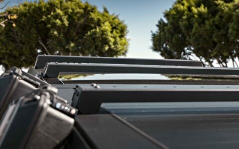 Tesla Cybertruck on UP INVINCIBLE Base Protection Kit + More 8 Tesla Cybertruck UP INVINCIBLE Bumpers Carbon Fiber Hood System And Rock Sliders Unplugged Performance 7