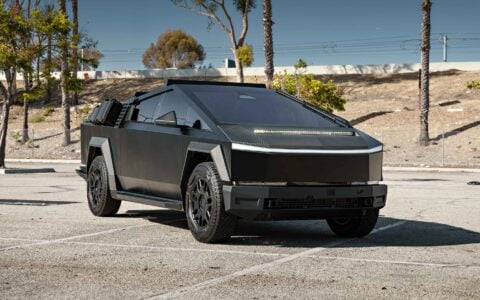 Tesla Cybertruck on UP INVINCIBLE Base Protection Kit + More 4 Tesla Cybertruck UP INVINCIBLE Bumpers Carbon Fiber Hood System And Rock Sliders Unplugged Performance 9