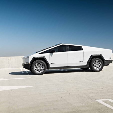 Featured image for Tesla Cybertruck on 22-Inch CYBRHEX Wheels, Toyo EV Tires, and XPEL Heritage Grey PPF article