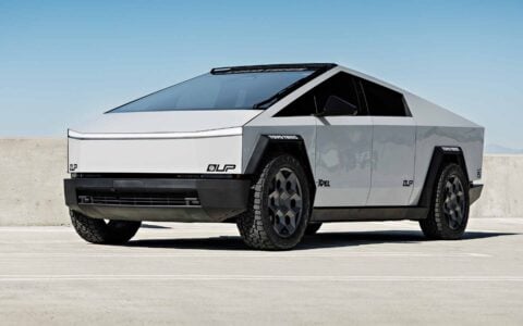 Tesla Cybertruck XPEL White PPF UP Forged CYBRHEX 22-inch Wheels in Satin Titanium Unplugged Performance 8