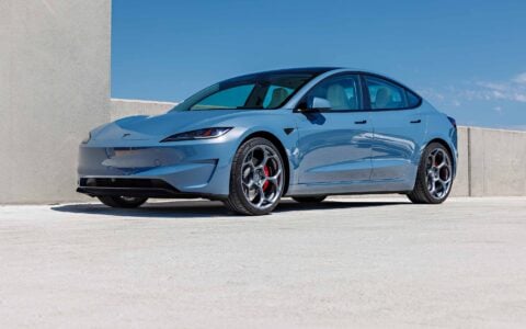 Frost Blue Metallic Tesla Model 3 Performance on 20-Inch Satin Titanium UP-05 Wheels 6 Tesla Model 3 Performance Highland on 20-Inch UP-05 Satin Titanium Forged Wheels Unplugged Performance 6