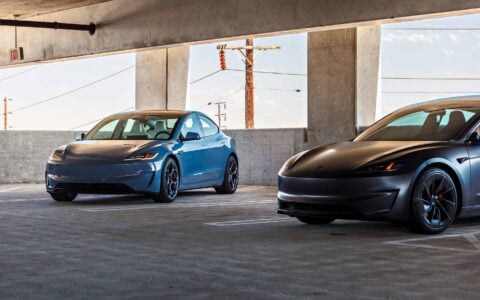 Frost Blue Metallic Tesla Model 3 Performance on 20-Inch Satin Titanium UP-05 Wheels 9 Tesla Model 3 Performance Highland on 20-Inch UP-05 Satin Titanium Forged Wheels Unplugged Performance 8