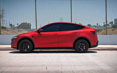 Tesla Model Y Juniper with Leveling Lift Kit and UP-05 Forged Wheels Unplugged Performance 1
