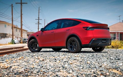 Tesla Model Y Juniper with Leveling Lift Kit and UP-05 Forged Wheels Unplugged Performance 12