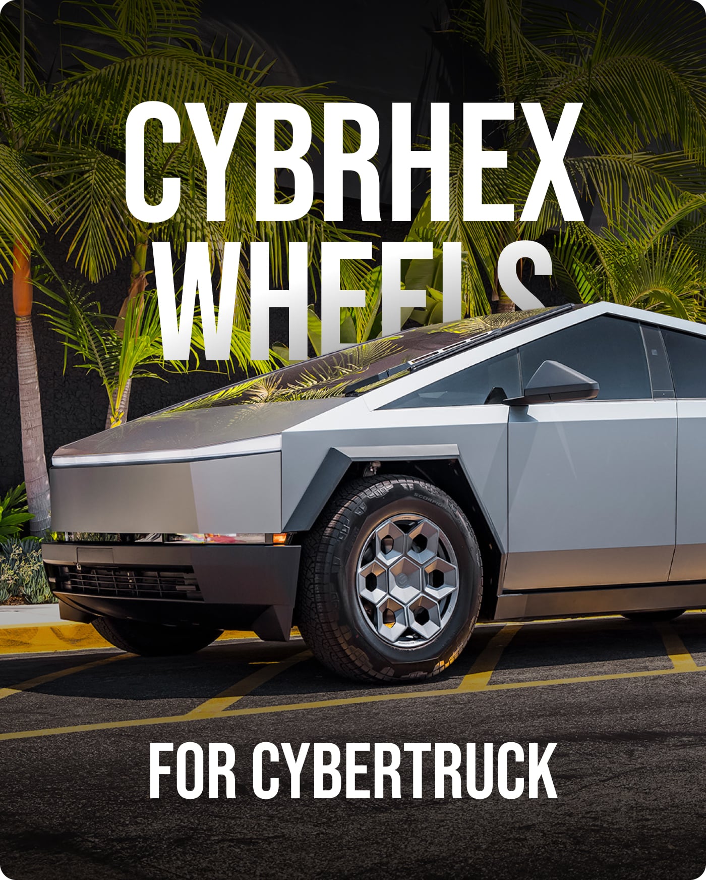 Unplugged Performance Homepage Slider Tesla Cybertruck UP Forged 20 -Inch Satin Titanium Cybrhex Wheels Image 2